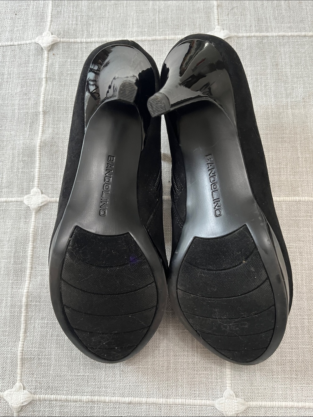 Bandolino Black Suede Mary Jane Platform Heels - Picture 5 of 6